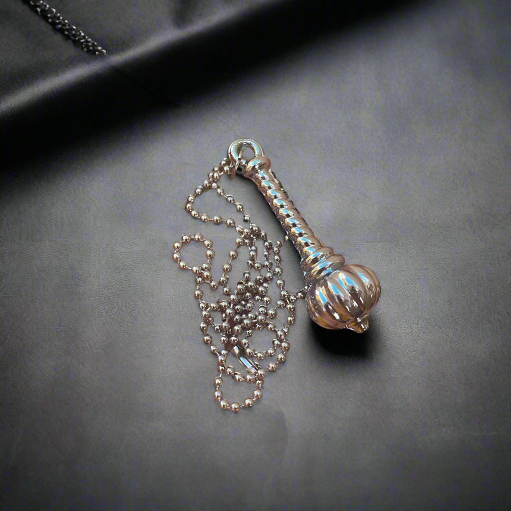 The99Jewel Hanuman Gada Silver Pendant with ball chain For Unisex