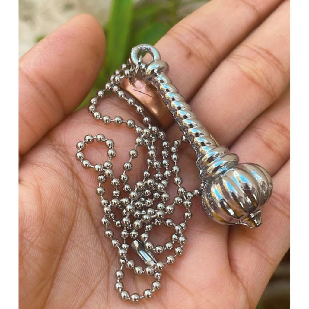 The99Jewel Hanuman Gada Silver Pendant with ball chain For Unisex