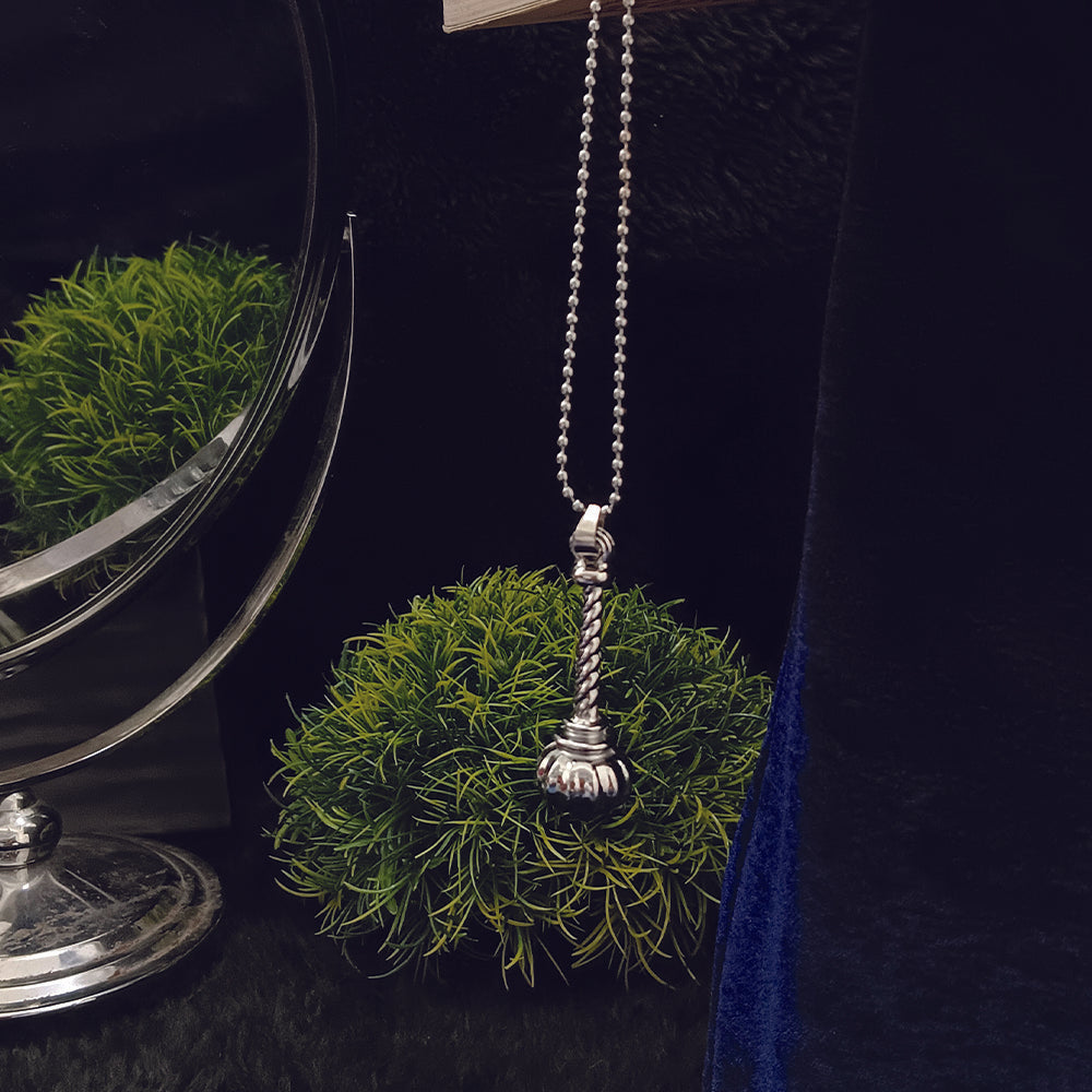 The99Jewel Hanuman Gada Silver Pendant with ball chain For Unisex