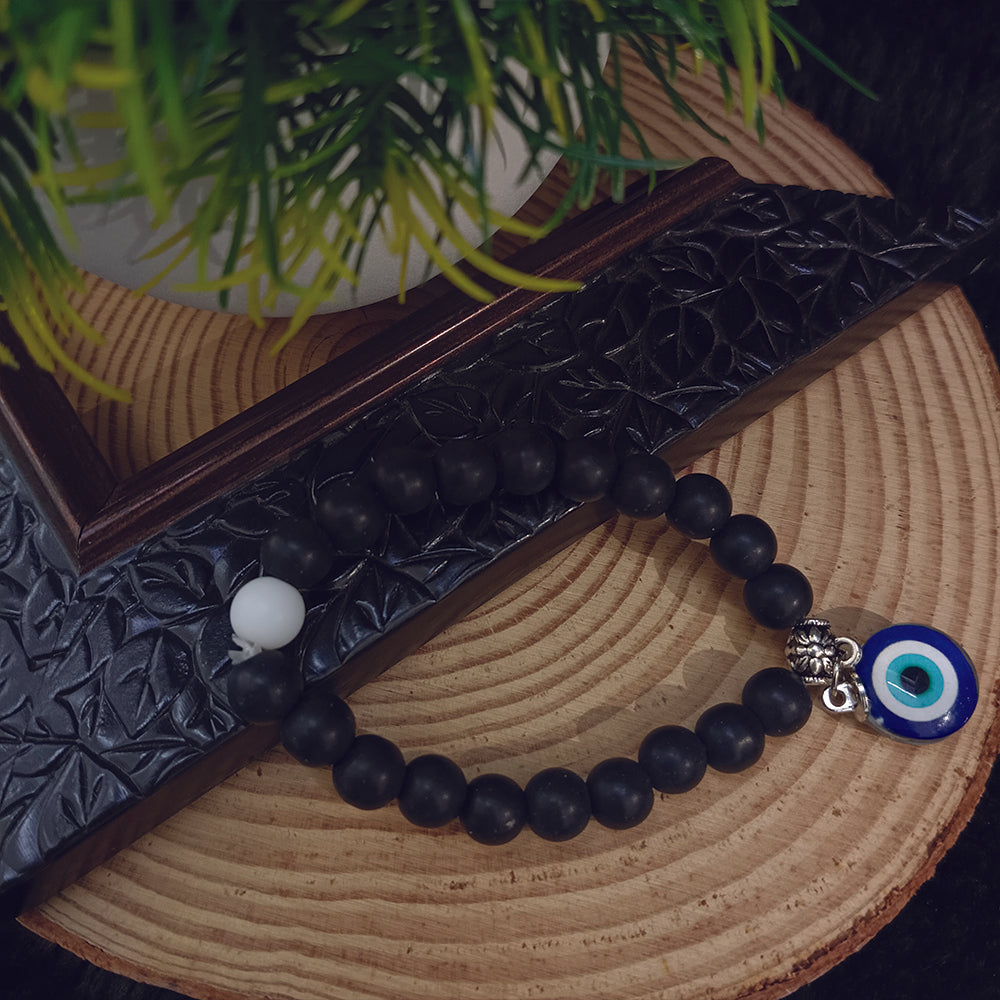 The99Jewel Black Beads Evil Eye Bracelet