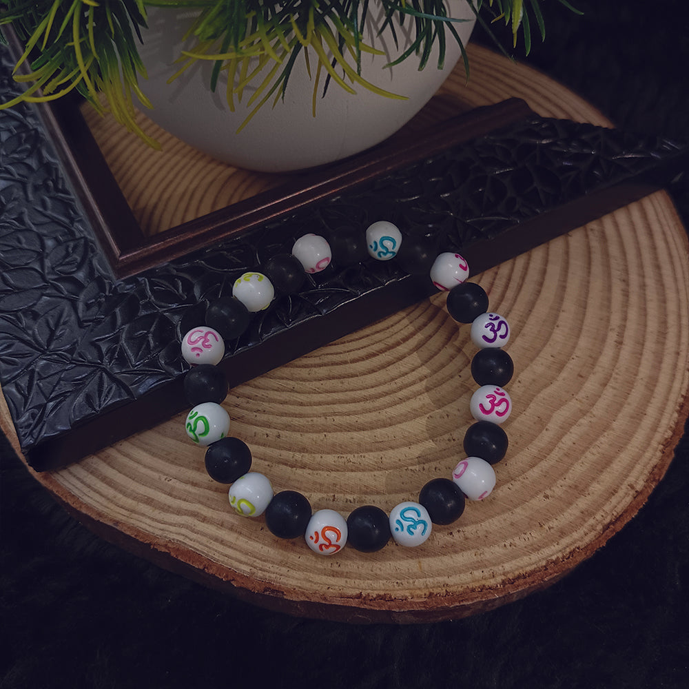 The99Jewel OM Black Beads Bracelet