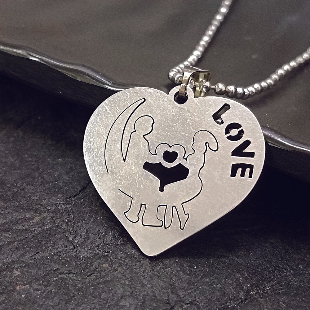 The99Jewel Couple Heart Shape Love Chain Pendant For Men