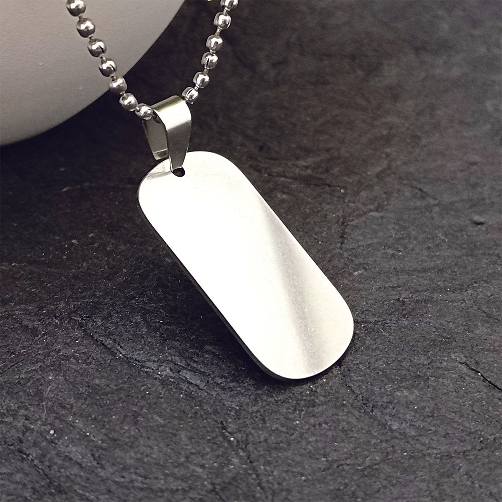 The99Jewel Rectangle Steel Chain Pendant For Men