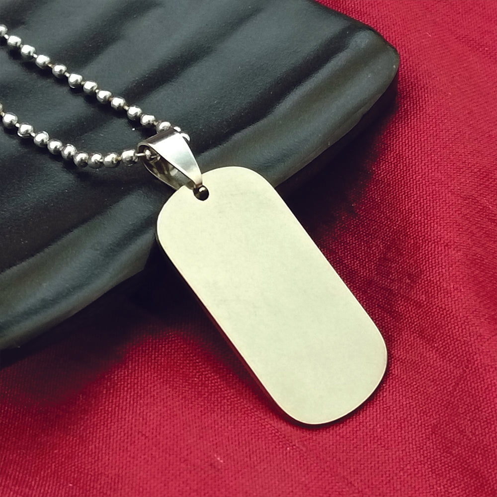 The99Jewel Rectangle Steel Chain Pendant For Men