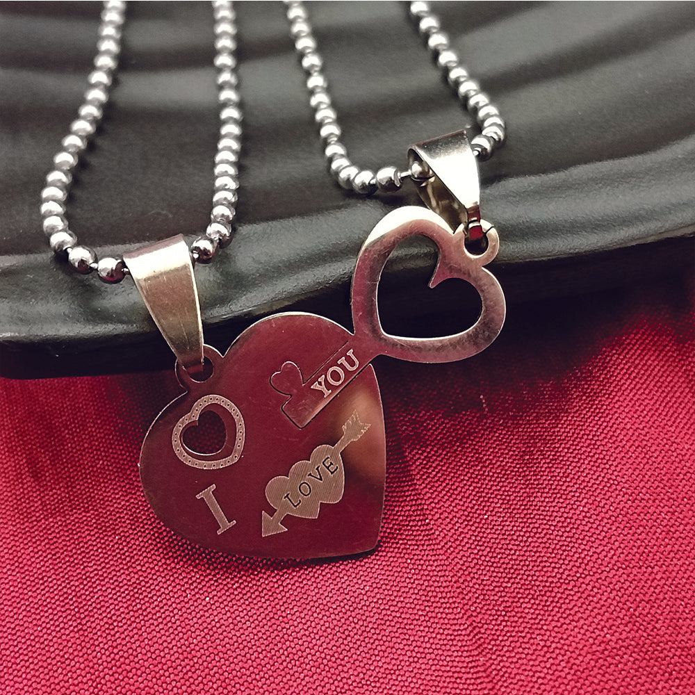 The99Jewel Love Key Heart Shape Chain Pendant- 1404876