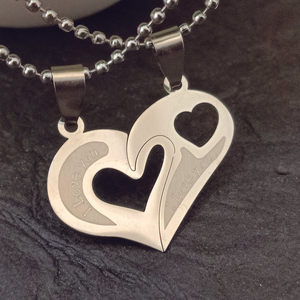 The99Jewel Heart Shape " I LOVE YOU " Chain Pendant- 1404877