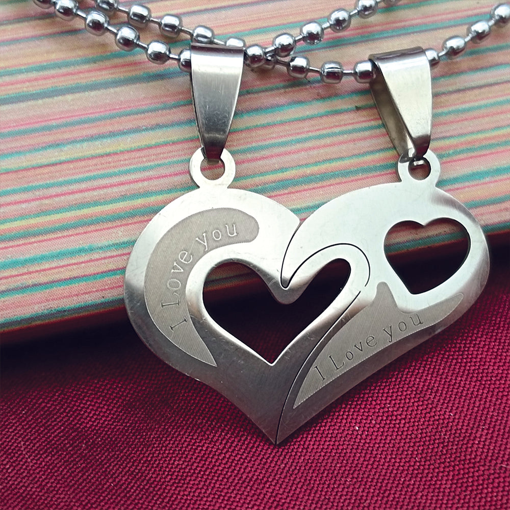 The99Jewel Heart Shape " I LOVE YOU " Chain Pendant- 1404877