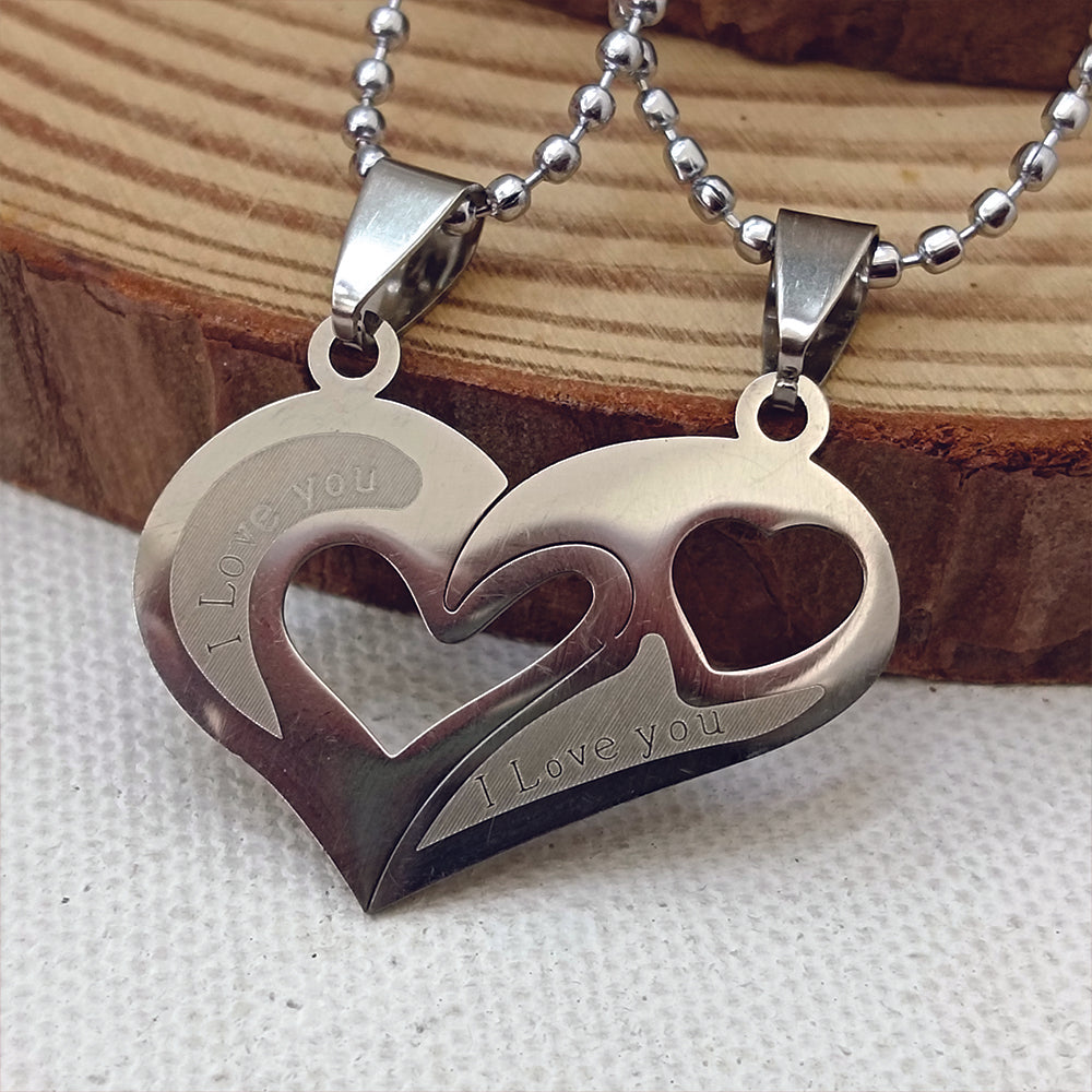 The99Jewel Heart Shape " I LOVE YOU " Chain Pendant- 1404877