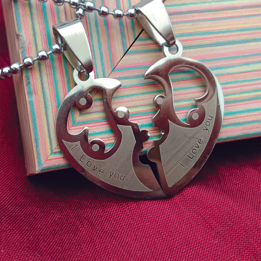 The99Jewel Heart Shape " I LOVE YOU " Chain Pendant- 1404878