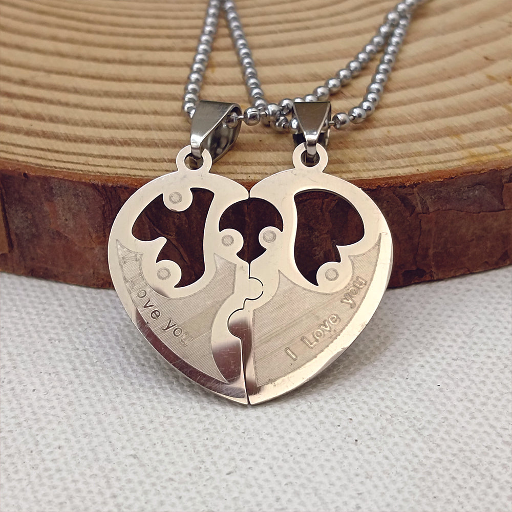 The99Jewel Heart Shape " I LOVE YOU " Chain Pendant- 1404878