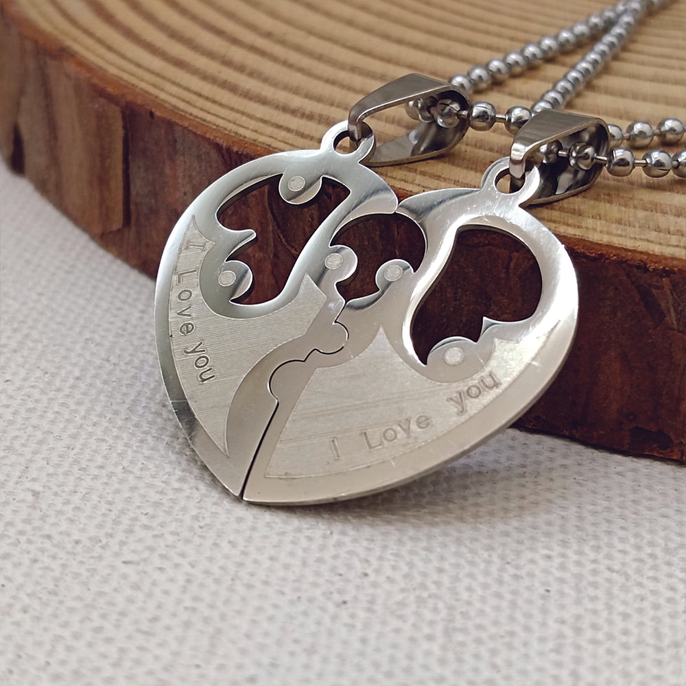 The99Jewel Heart Shape " I LOVE YOU " Chain Pendant- 1404878