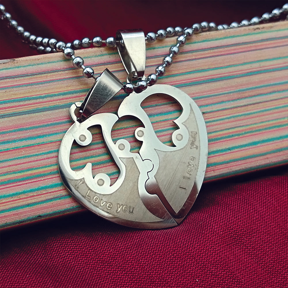 The99Jewel Heart Shape " I LOVE YOU " Chain Pendant- 1404878