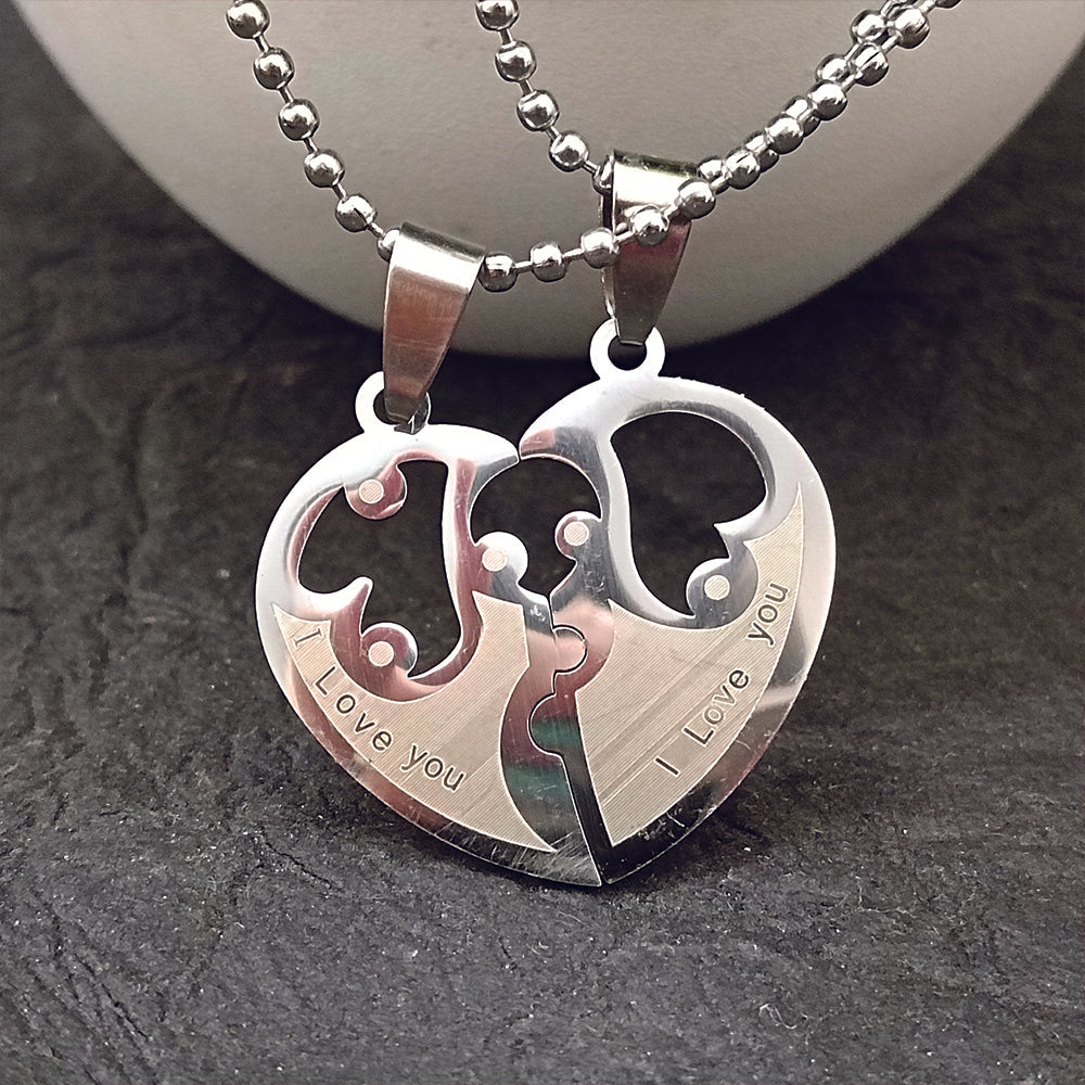 The99Jewel Heart Shape " I LOVE YOU " Chain Pendant- 1404878