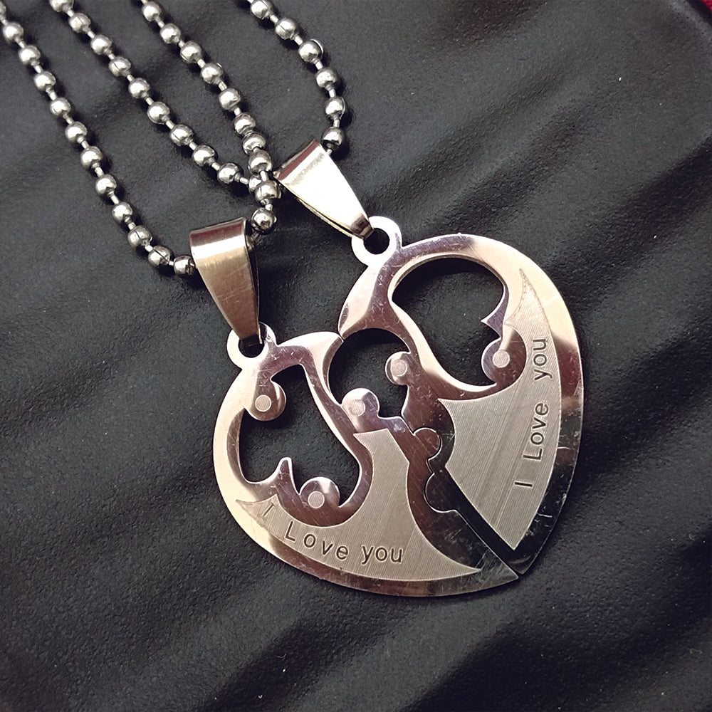 The99Jewel Heart Shape " I LOVE YOU " Chain Pendant- 1404878