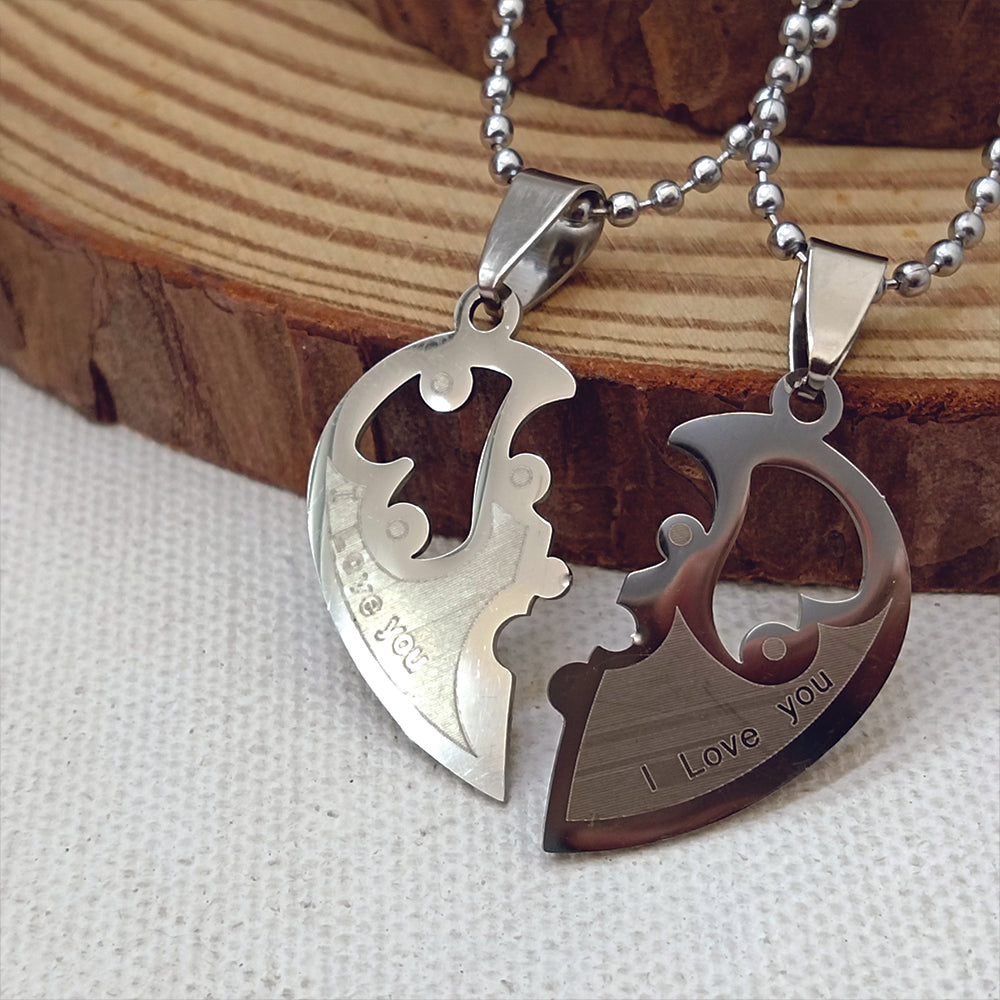 The99Jewel Heart Shape " I LOVE YOU " Chain Pendant- 1404878