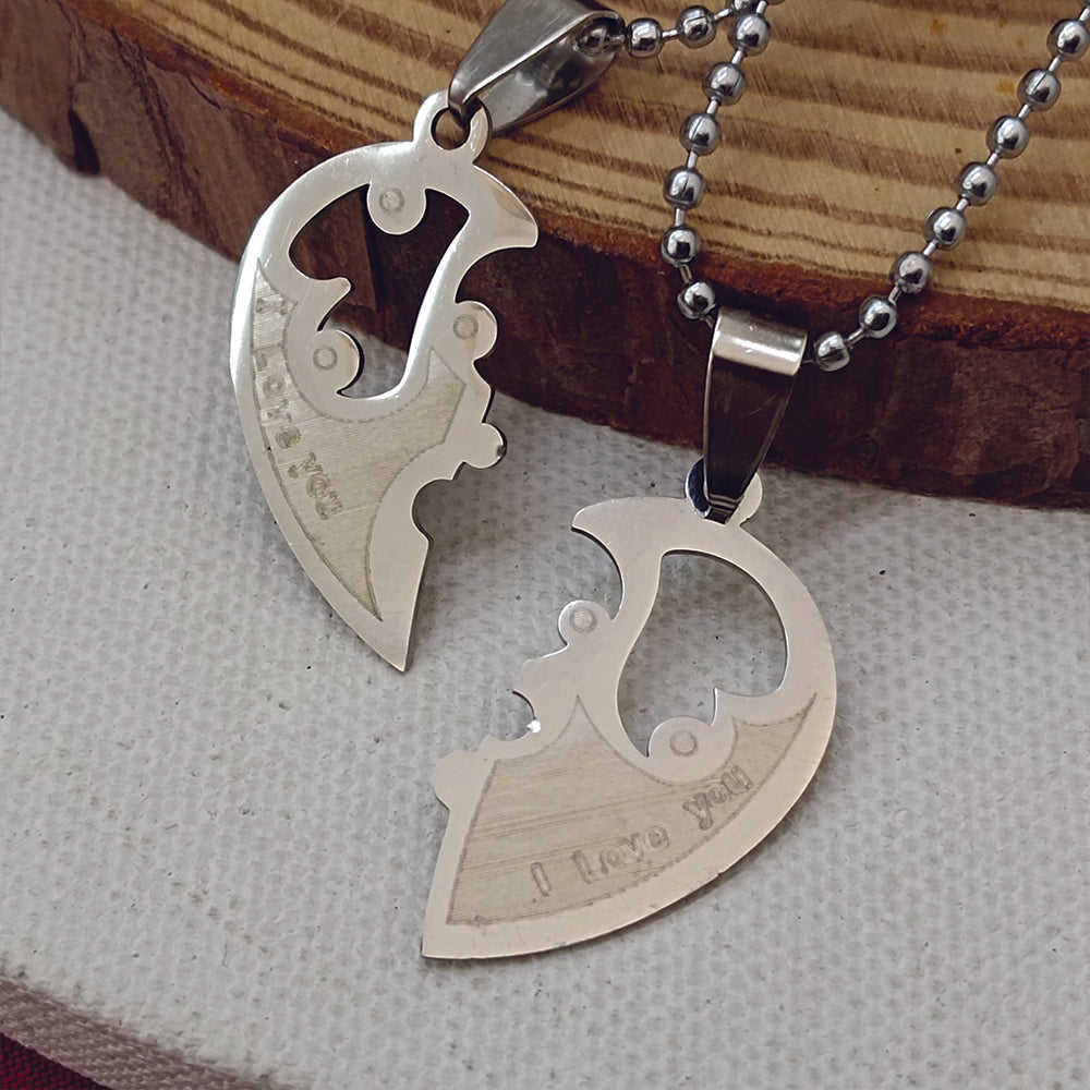 The99Jewel Heart Shape " I LOVE YOU " Chain Pendant- 1404878