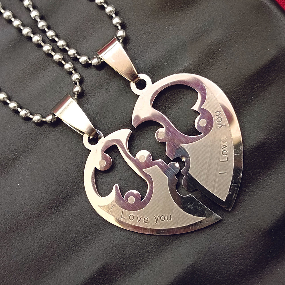 The99Jewel Heart Shape " I LOVE YOU " Chain Pendant- 1404878