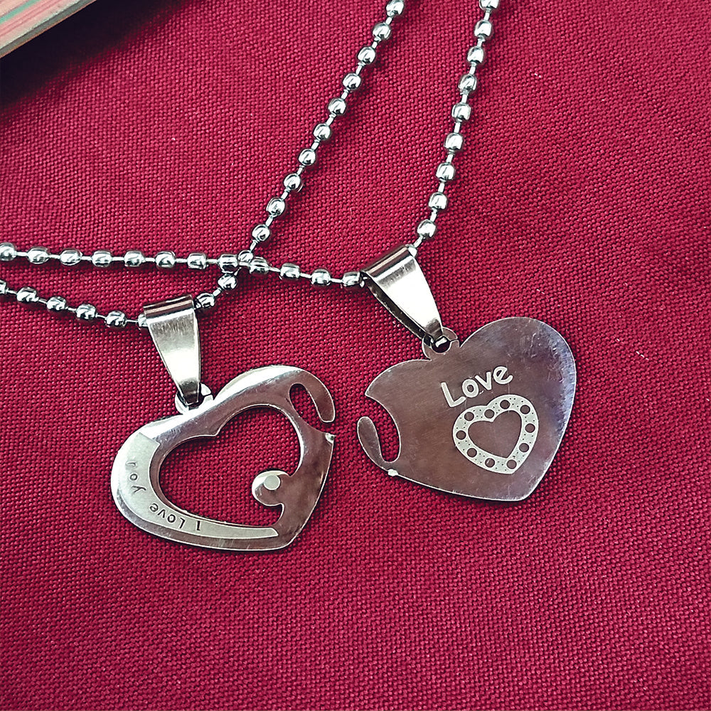 The99Jewel Heart Shape " Love You  "Chain Pendant- 1404880
