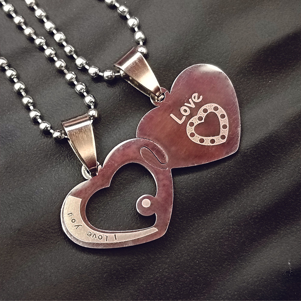 The99Jewel Heart Shape " Love You  "Chain Pendant- 1404880
