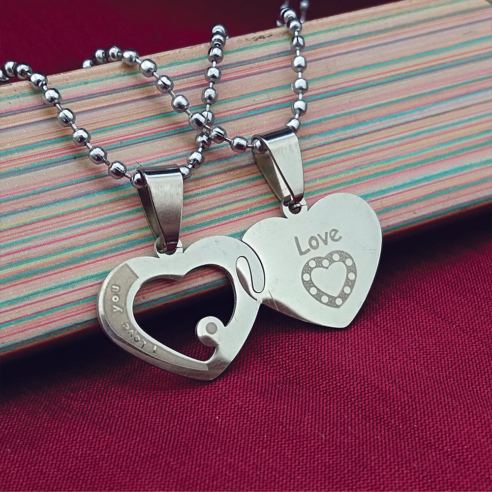 The99Jewel Heart Shape " Love You  "Chain Pendant- 1404880