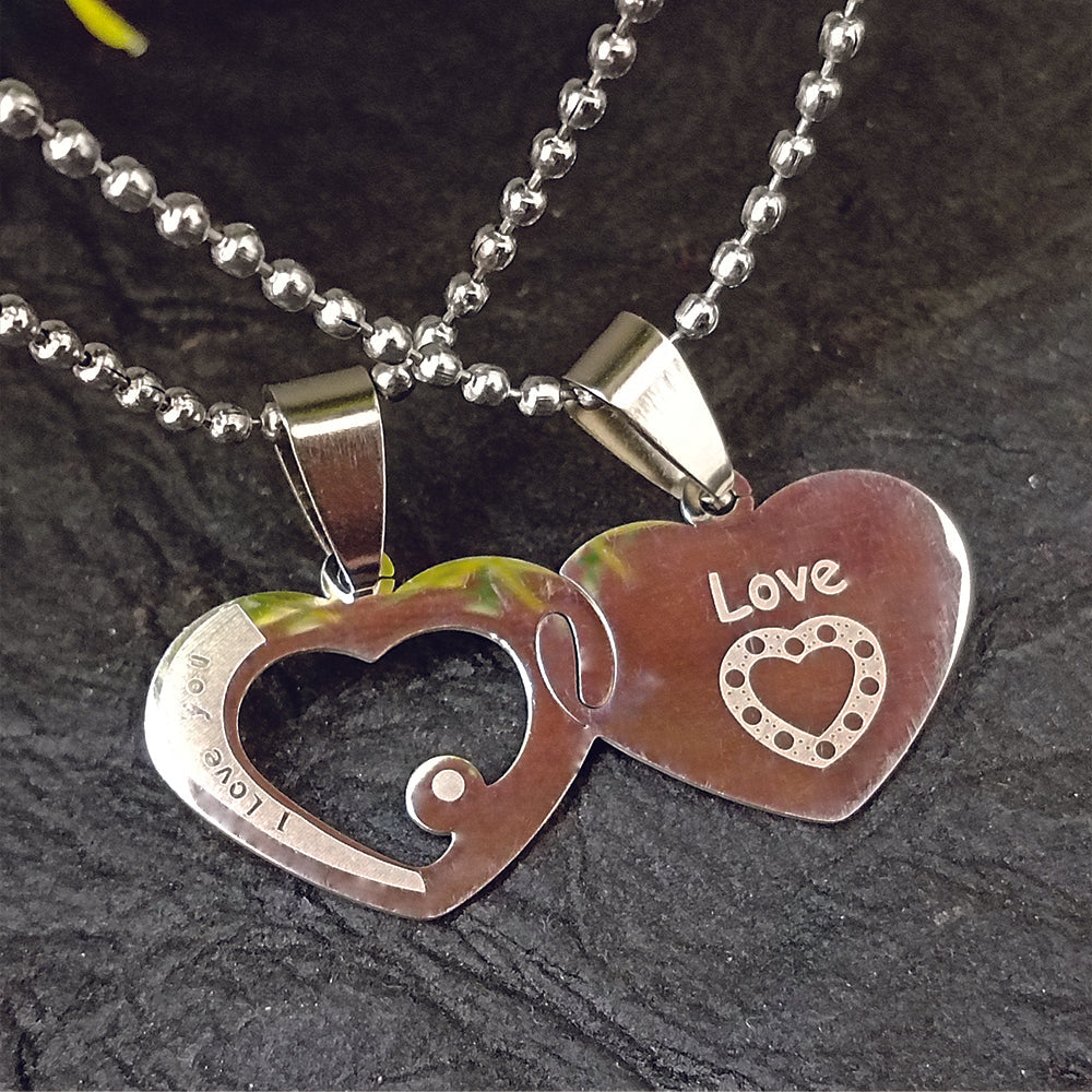 The99Jewel Heart Shape " Love You  "Chain Pendant- 1404880