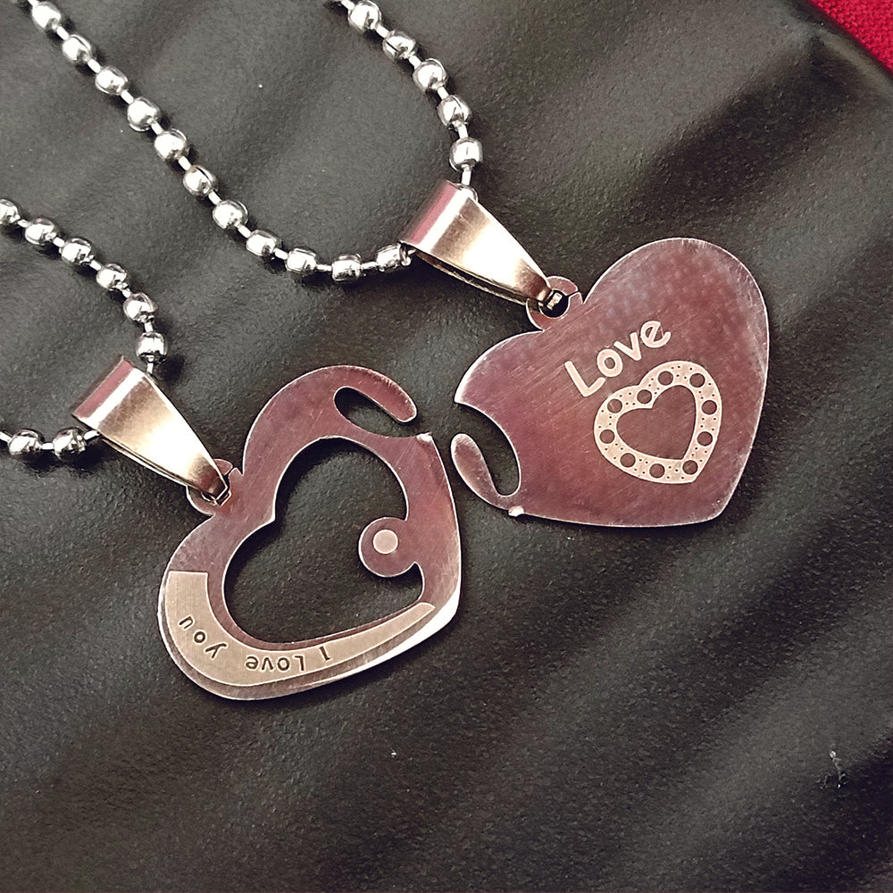 The99Jewel Heart Shape " Love You  "Chain Pendant- 1404880