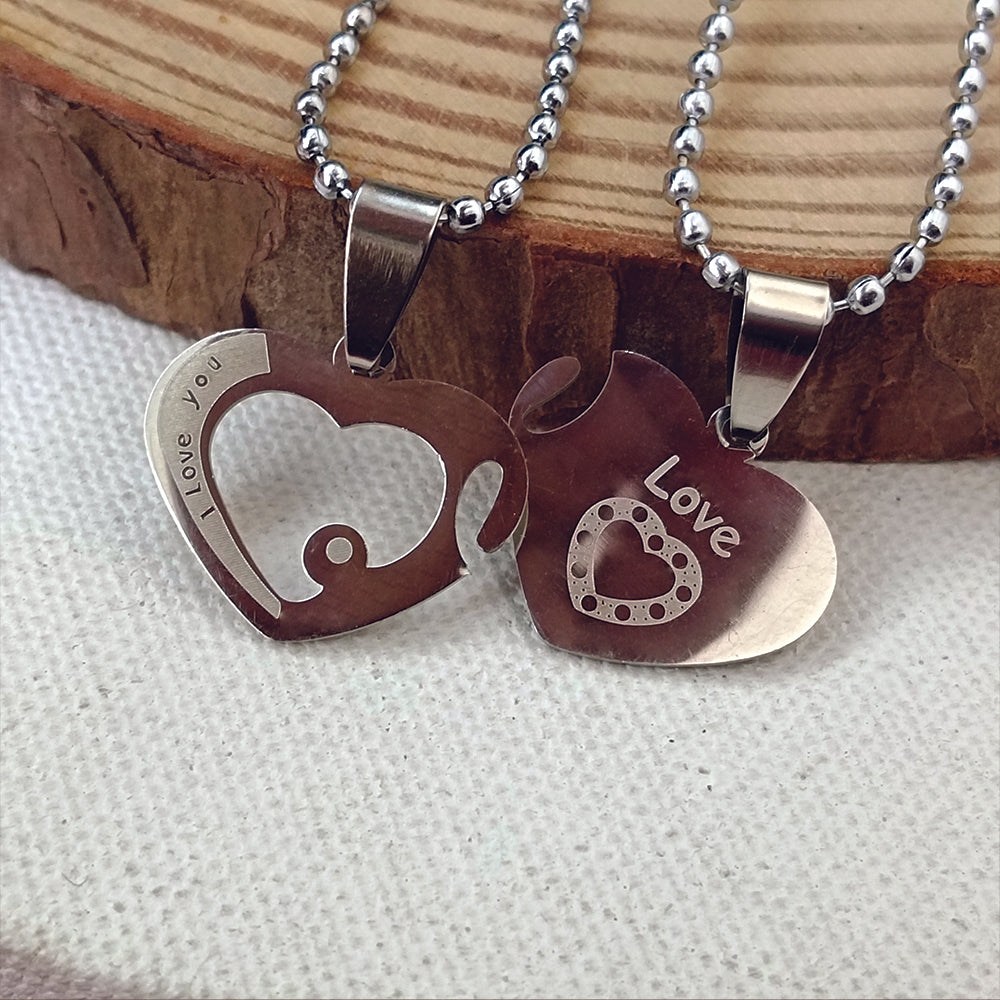 The99Jewel Heart Shape " Love You  "Chain Pendant- 1404880