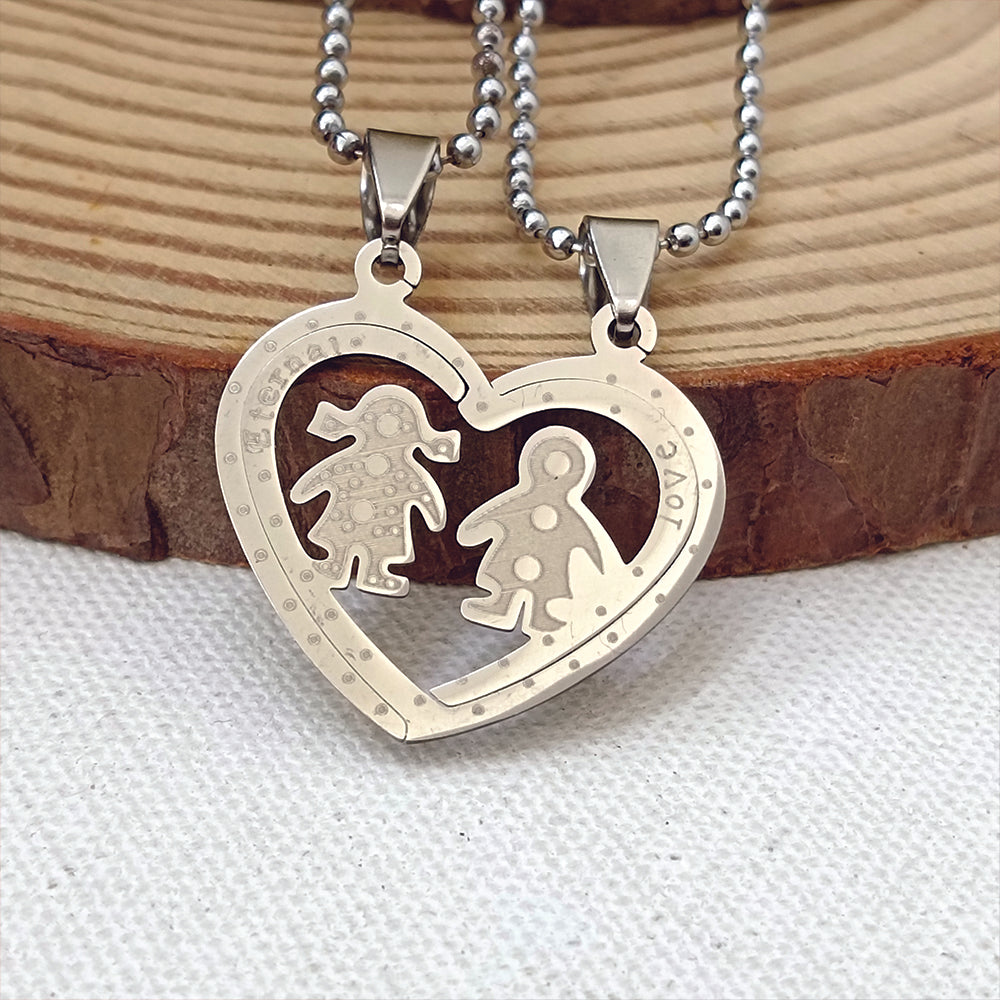 The99Jewel Heart Shape " Love " Couple Chain Pendant- 1404885