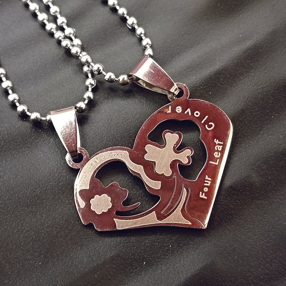 The99Jewel Heart Four Leaf Love Chain Pendant- 1404886