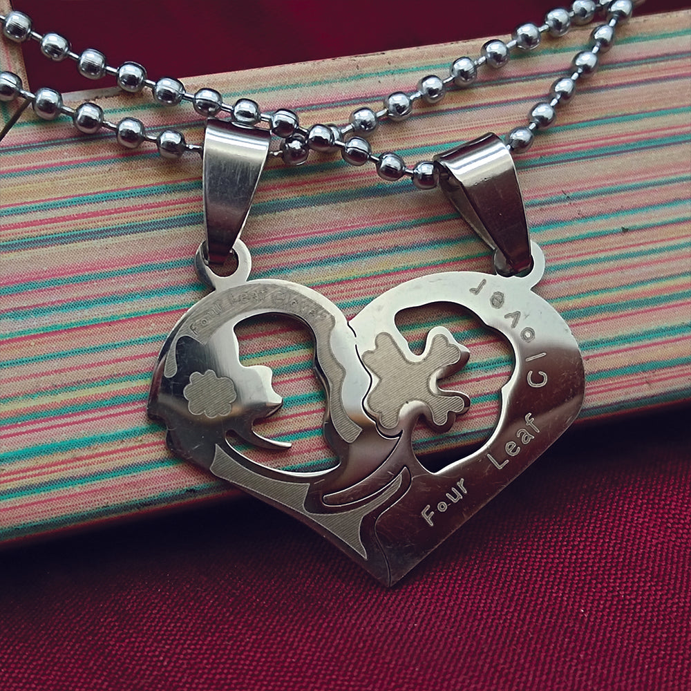 The99Jewel Heart Four Leaf Love Chain Pendant- 1404886