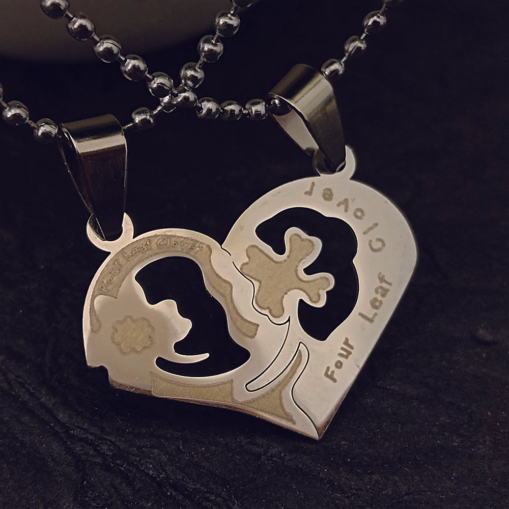 The99Jewel Heart Four Leaf Love Chain Pendant- 1404886