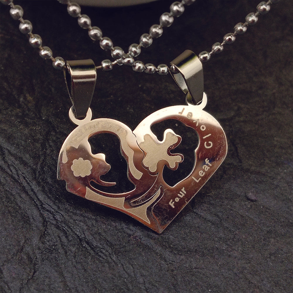 The99Jewel Heart Four Leaf Love Chain Pendant- 1404886