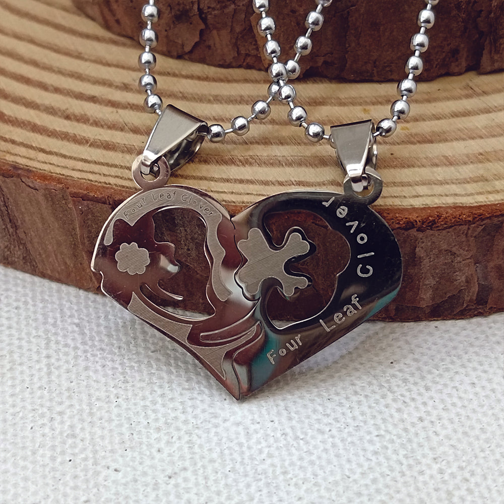 The99Jewel Heart Four Leaf Love Chain Pendant- 1404886