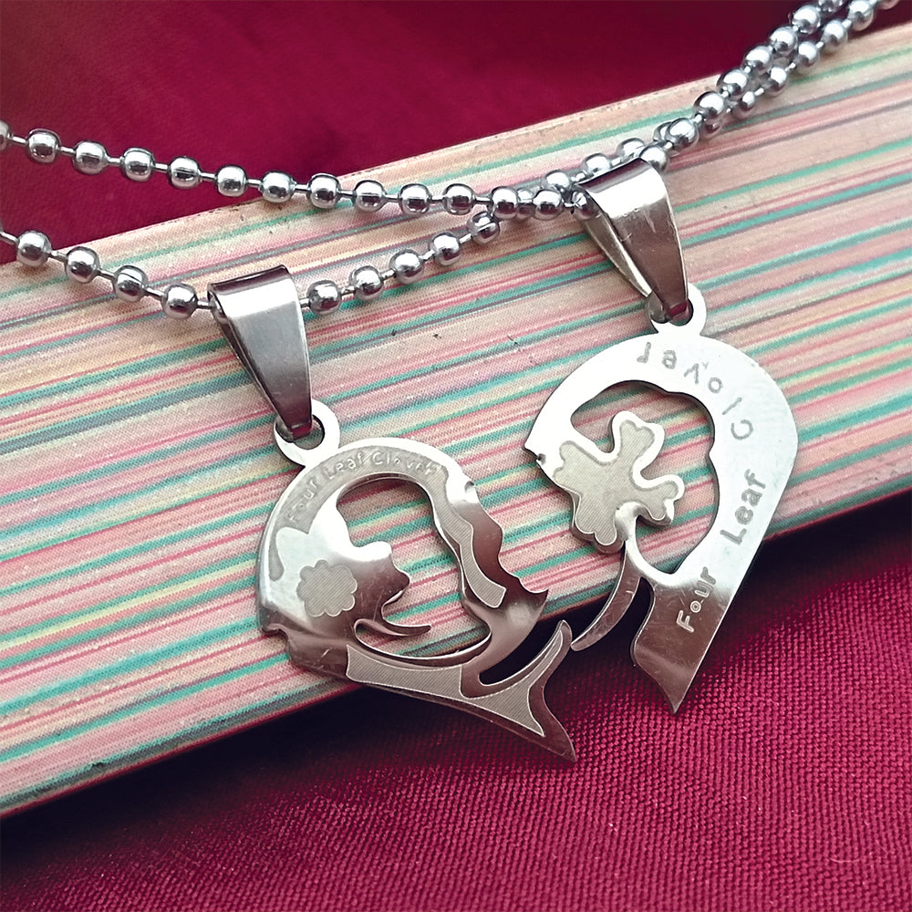 The99Jewel Heart Four Leaf Love Chain Pendant- 1404886