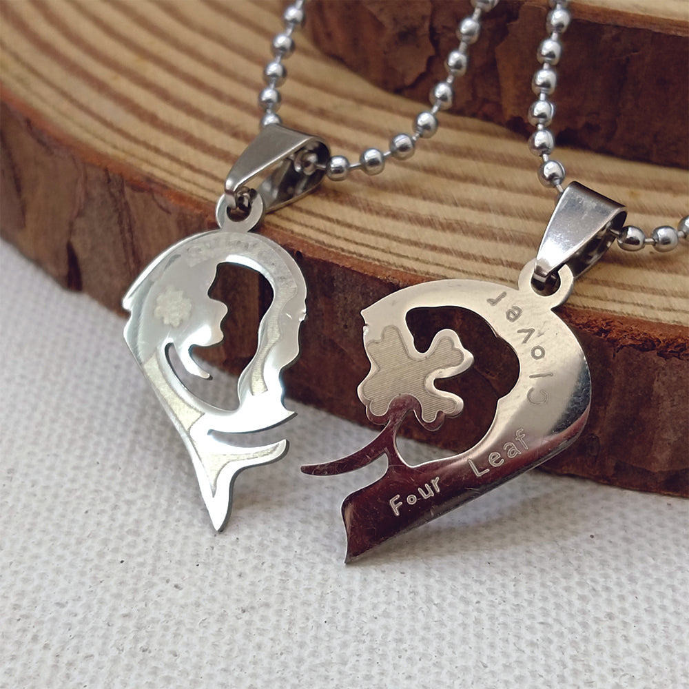 The99Jewel Heart Four Leaf Love Chain Pendant- 1404886