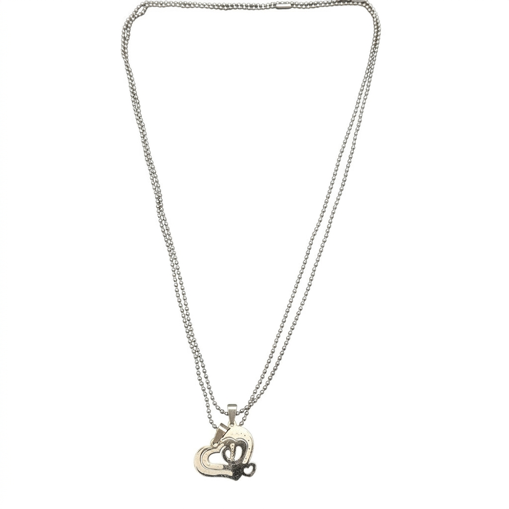 The99Jewel Romantic Heart Couple Chain Pendant Set for Him & Her