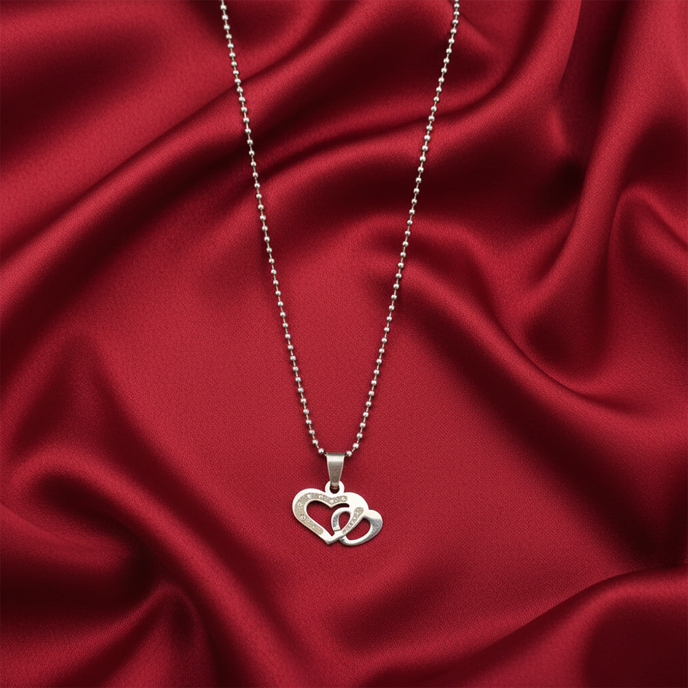 The99Jewel Romantic Heart Couple Chain Pendant Set for Him & Her