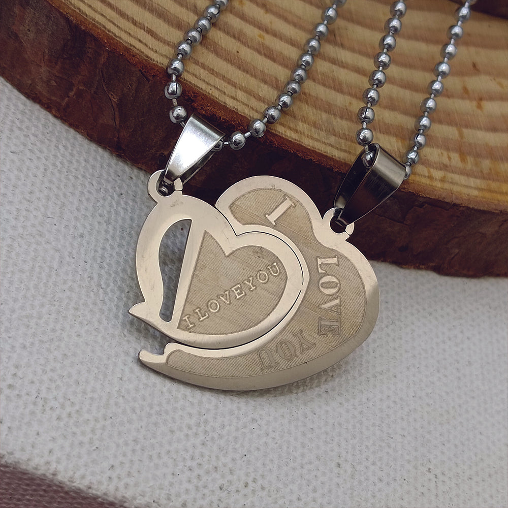The99Jewel Heart Shape " I  LOVE YOU " Chain Pendant- 1404889