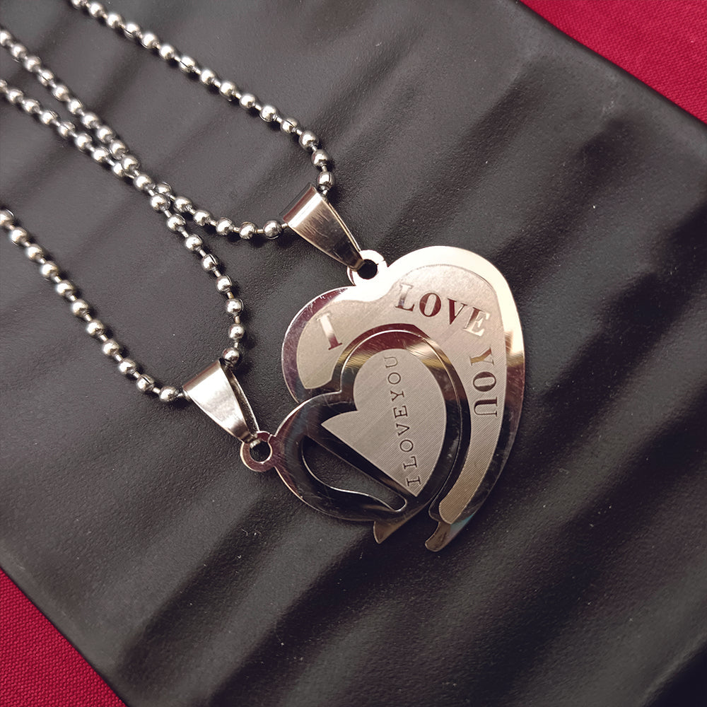 The99Jewel Heart Shape " I  LOVE YOU " Chain Pendant- 1404889