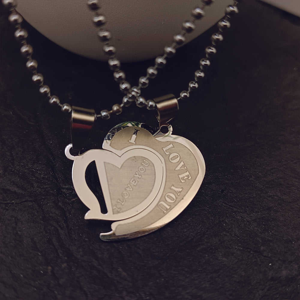 The99Jewel Heart Shape " I  LOVE YOU " Chain Pendant- 1404889