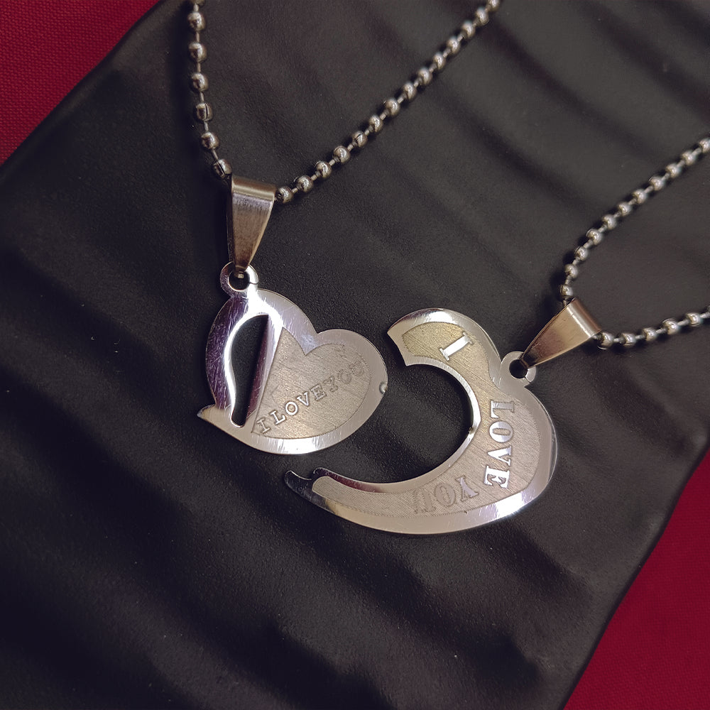 The99Jewel Heart Shape " I  LOVE YOU " Chain Pendant- 1404889