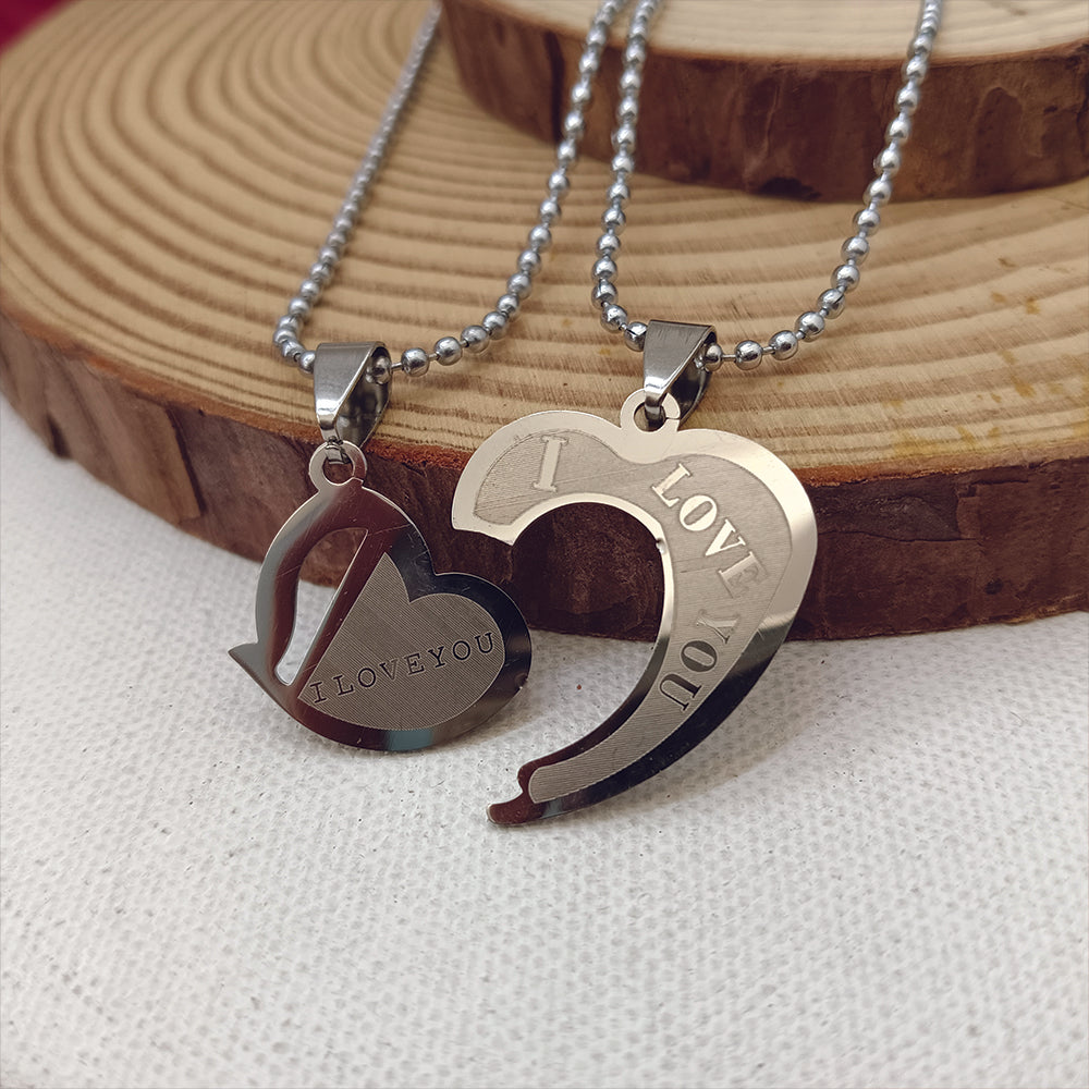 The99Jewel Heart Shape " I  LOVE YOU " Chain Pendant- 1404889