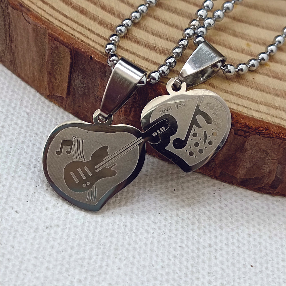 The99Jewel Music Lover Heart And Guitar Chain Pendant- 1404890