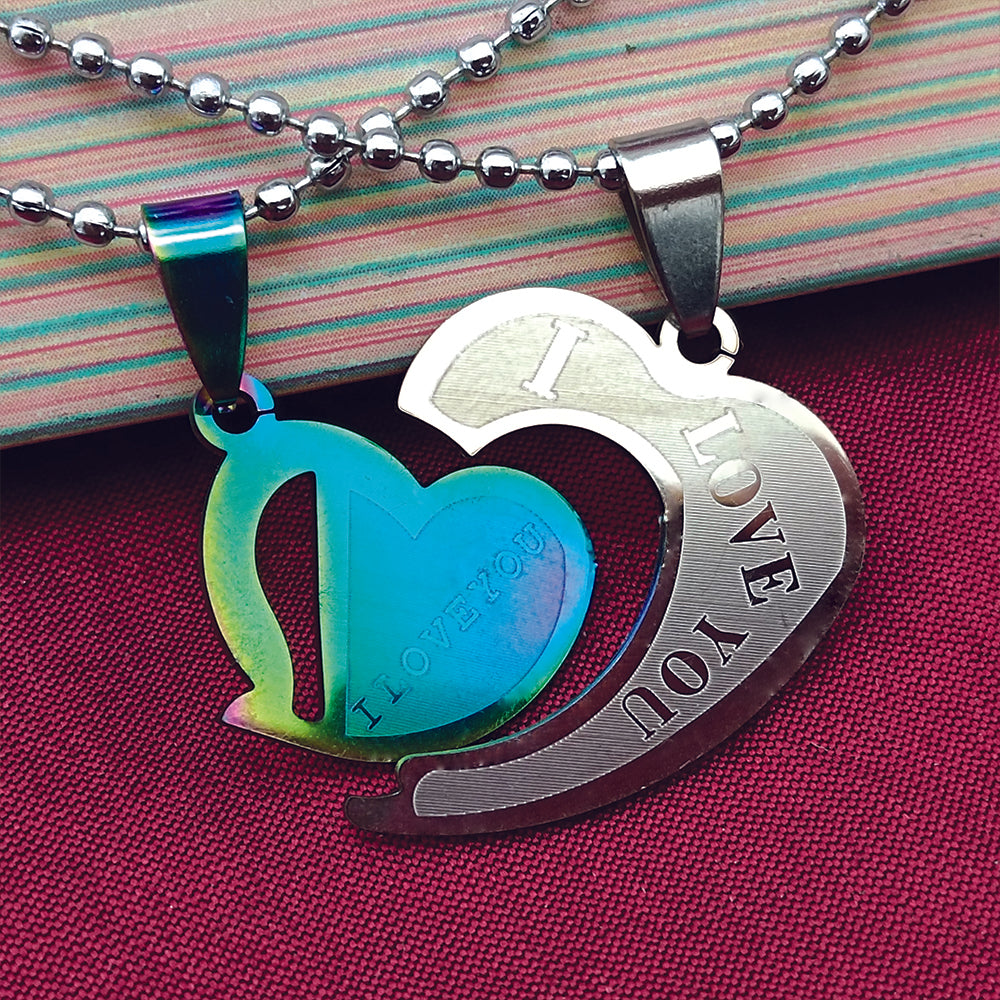 The99Jewel Heart Shape " I LOVE YOU" Couple Chain Pendant- 1404895