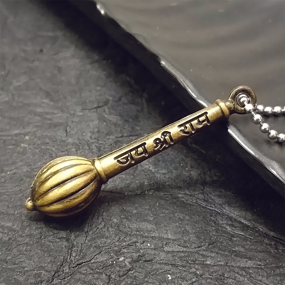 The99Jewel Hanuman Gada " Jai Shree Ram " Silver Chain Pendant - 1404897