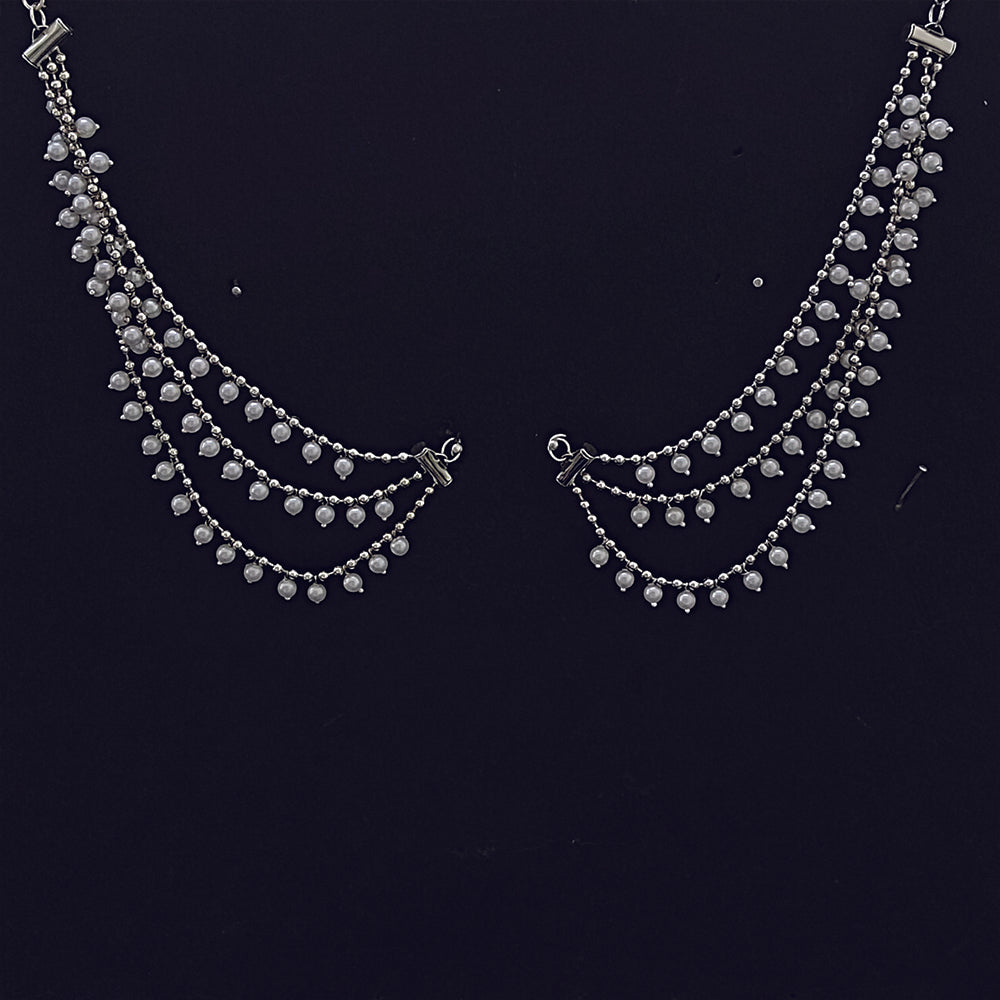 The99Jewel Oxidised Plated Three Line Kan Chain