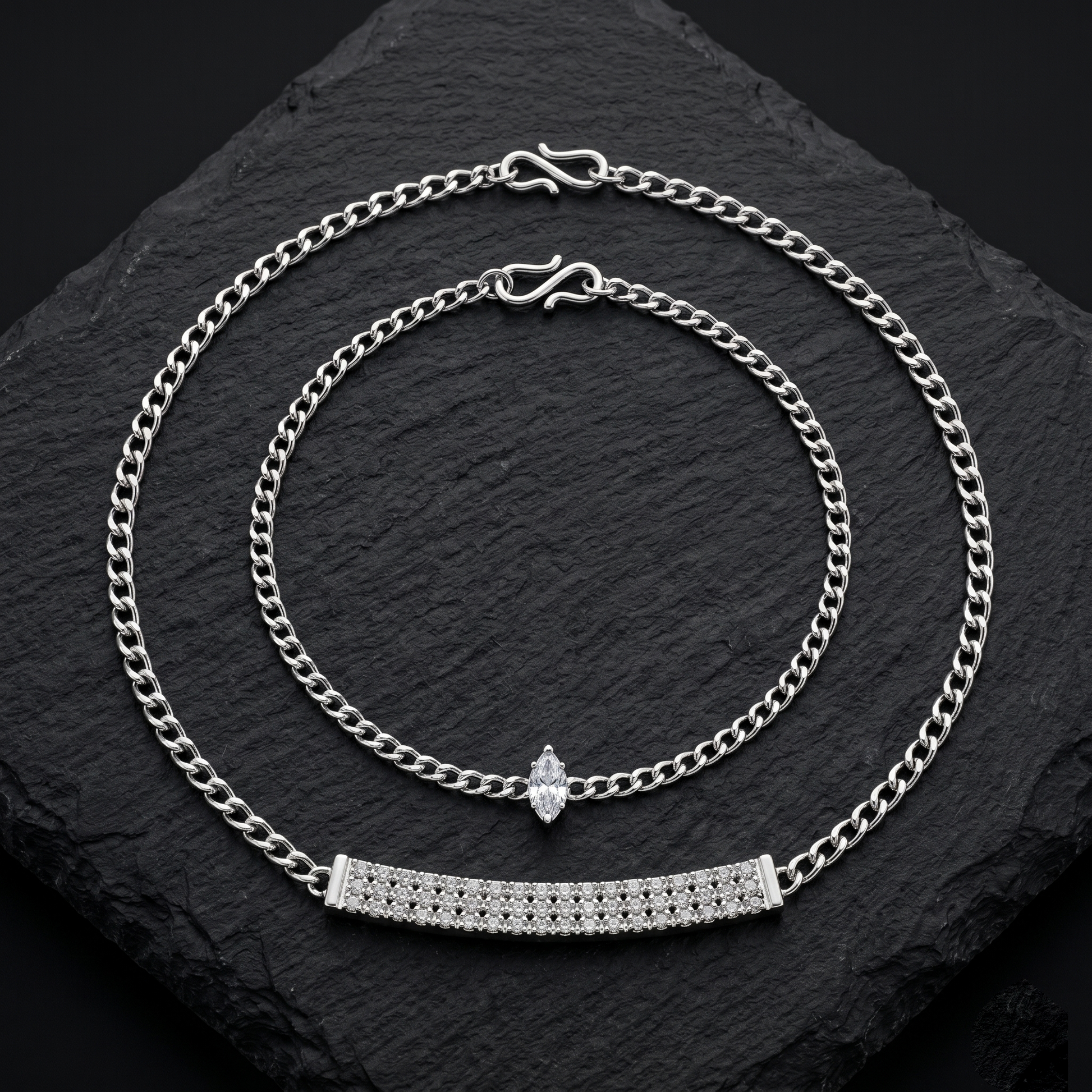 The99Jewel Silver Plated Crystal Stone Bracelet