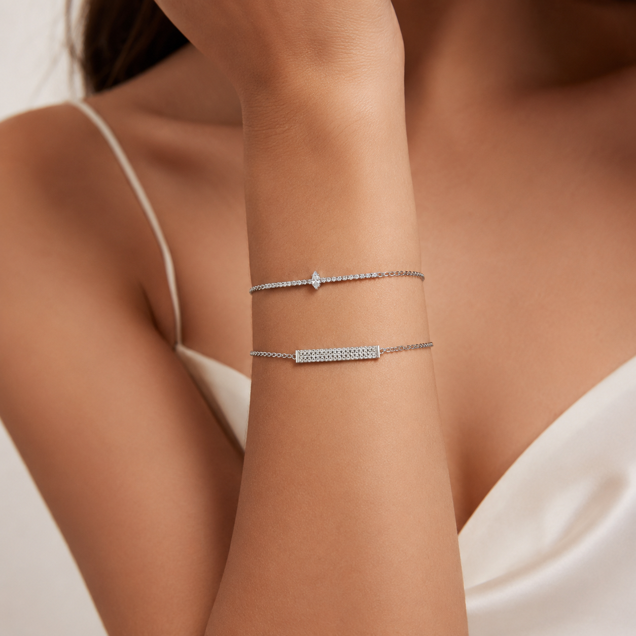 The99Jewel Silver Plated Crystal Stone Bracelet