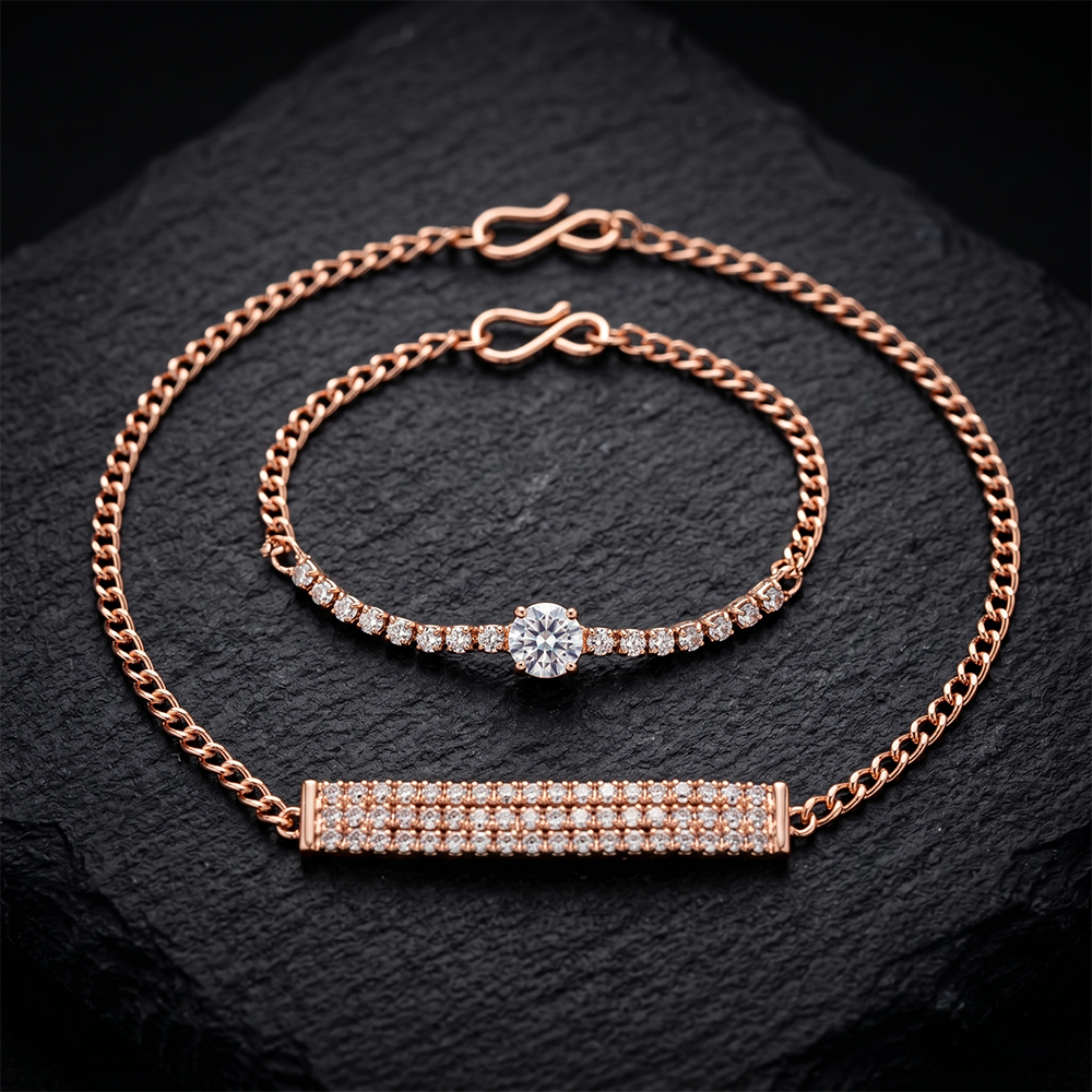 The99Jewel Rose Gold Plated Crystal Stone Bracelet