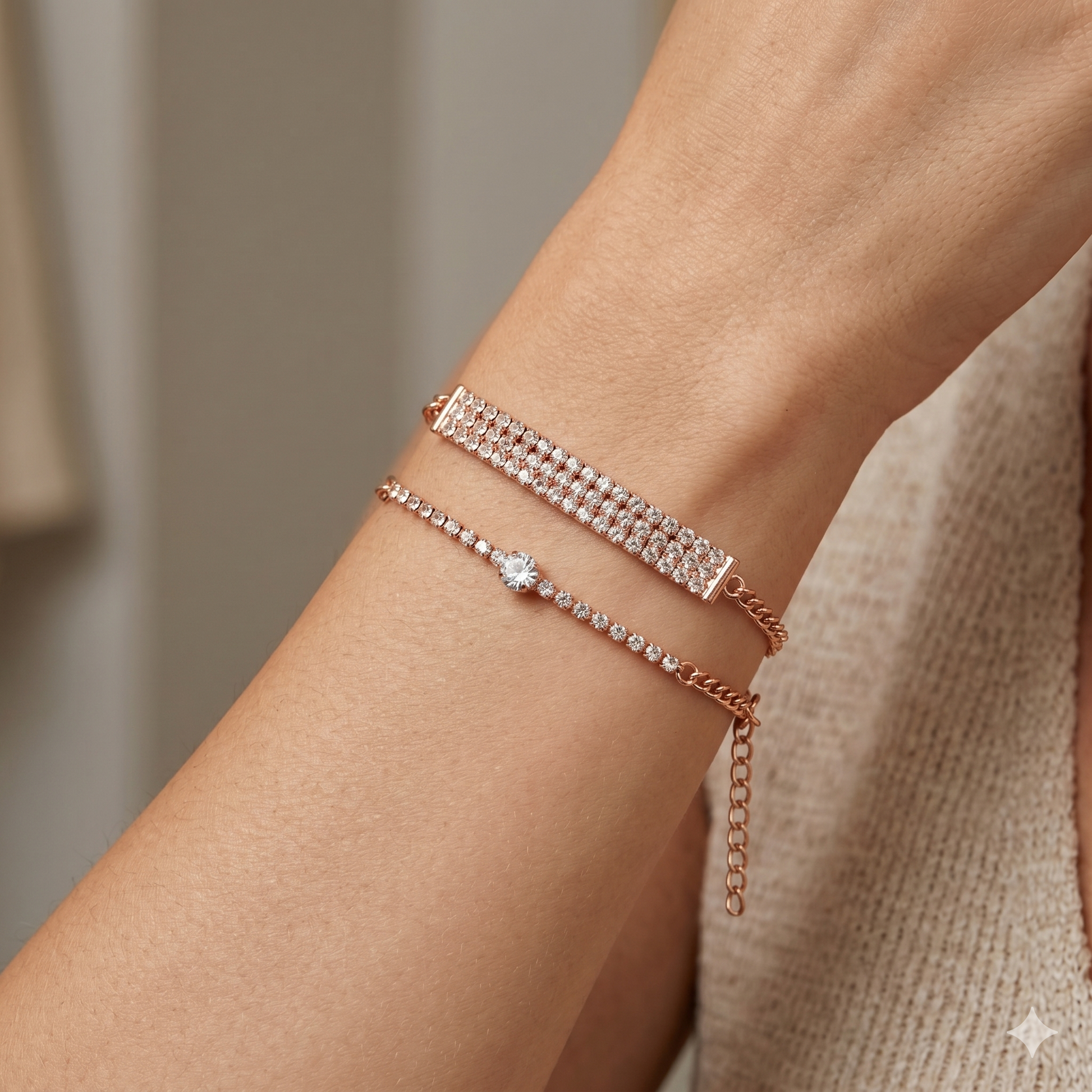 The99Jewel Rose Gold Plated Crystal Stone Bracelet